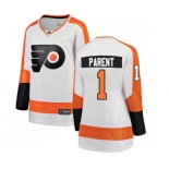 Women Philadelphia Flyers #1 Bernie Parent Fanatics Branded White Away Breakaway NHL Jersey