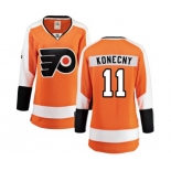 Women Philadelphia Flyers #11 Travis Konecny Fanatics Branded Orange Home Breakaway NHL Jersey