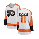 Women Philadelphia Flyers #11 Travis Konecny Fanatics Branded White Away Breakaway NHL Jersey