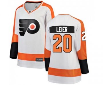 Women Philadelphia Flyers #20 Taylor Leier Fanatics Branded White Away Breakaway NHL Jersey