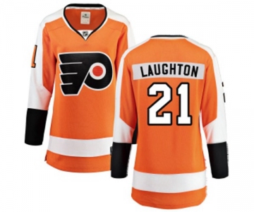 Women Philadelphia Flyers #21 Scott Laughton Fanatics Branded Orange Home Breakaway NHL Jersey