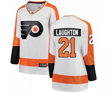 Women Philadelphia Flyers #21 Scott Laughton Fanatics Branded White Away Breakaway NHL Jersey