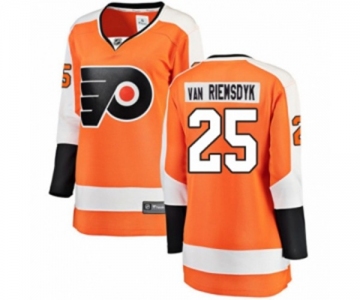 Women Philadelphia Flyers #25 James Van Riemsdyk Fanatics Branded Orange Home Breakaway NHL Jersey