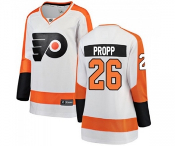 Women Philadelphia Flyers #26 Brian Propp Fanatics Branded White Away Breakaway NHL Jersey