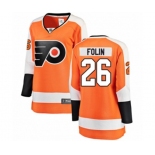 Women Philadelphia Flyers #26 Christian Folin Fanatics Branded Orange Home Breakaway NHL Jersey