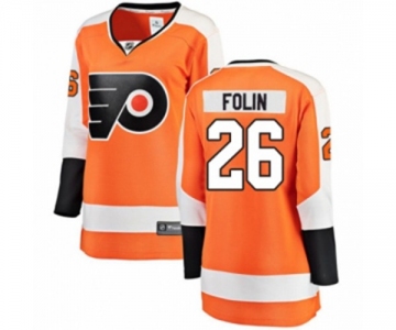 Women Philadelphia Flyers #26 Christian Folin Fanatics Branded Orange Home Breakaway NHL Jersey