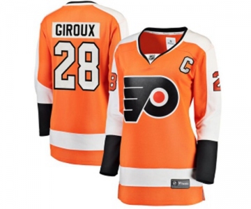 Women Philadelphia Flyers #28 Claude Giroux Fanatics Branded Orange Home Breakaway NHL Jersey