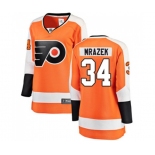 Women Philadelphia Flyers #34 Petr Mrazek Fanatics Branded Orange Home Breakaway NHL Jersey