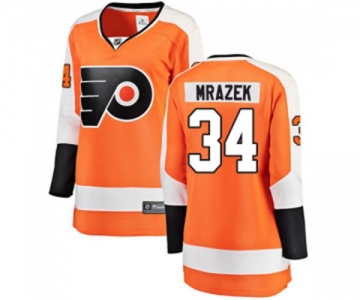 Women Philadelphia Flyers #34 Petr Mrazek Fanatics Branded Orange Home Breakaway NHL Jersey