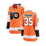 Women Philadelphia Flyers #35 Dustin Tokarski Fanatics Branded Orange Home Breakaway NHL Jersey