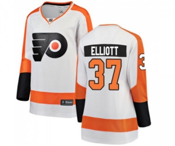 Women Philadelphia Flyers #37 Brian Elliott Fanatics Branded White Away Breakaway NHL Jersey