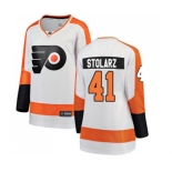 Women Philadelphia Flyers #41 Anthony Stolarz Fanatics Branded White Away Breakaway NHL Jersey