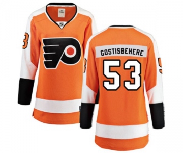 Women Philadelphia Flyers #53 Shayne Gostisbehere Fanatics Branded Orange Home Breakaway NHL Jersey