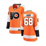 Women Philadelphia Flyers #68 Jaromir Jagr Fanatics Branded Orange Home Breakaway NHL Jersey