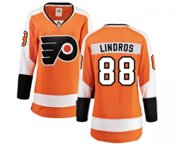 Women Philadelphia Flyers #88 Eric Lindros Fanatics Branded Orange Home Breakaway NHL Jersey