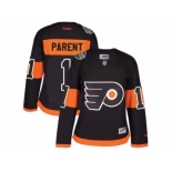 Women's Reebok Philadelphia Flyers #1 Bernie Parent Authentic Black 2017 Stadium Series NHL Jersey