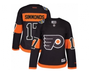 Women's Reebok Philadelphia Flyers #17 Wayne Simmonds Authentic Black 2017 Stadium Series NHL Jersey