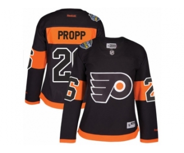 Women's Reebok Philadelphia Flyers #26 Brian Propp Authentic Black 2017 Stadium Series NHL Jersey