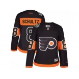 Women's Reebok Philadelphia Flyers #8 Dave Schultz Authentic Black 2017 Stadium Series NHL Jersey