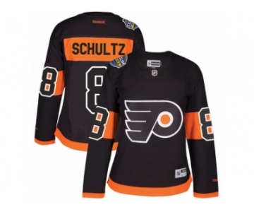 Women's Reebok Philadelphia Flyers #8 Dave Schultz Authentic Black 2017 Stadium Series NHL Jersey