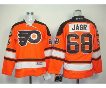 women nhl philadelphia flyers #68 jagr orange[black number]