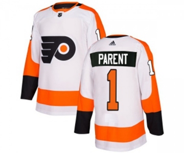 Youth Adidas Philadelphia Flyers #1 Bernie Parent Authentic White Away NHL Jersey