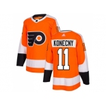 Youth Adidas Philadelphia Flyers #11 Travis Konecny Orange Home Authentic Stitched NHL Jersey