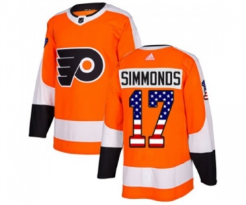 Youth Adidas Philadelphia Flyers #17 Wayne Simmonds Authentic Orange USA Flag Fashion NHL Jersey