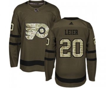 Youth Adidas Philadelphia Flyers #20 Taylor Leier Premier Green Salute to Service NHL Jersey