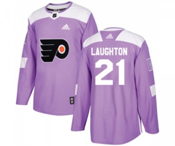 Youth Adidas Philadelphia Flyers #21 Scott Laughton Authentic Purple Fights Cancer Practice NHL Jersey