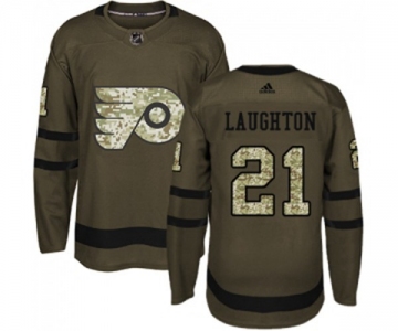 Youth Adidas Philadelphia Flyers #21 Scott Laughton Premier Green Salute to Service NHL Jersey