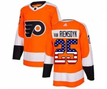 Youth Adidas Philadelphia Flyers #25 James Van Riemsdyk Authentic Orange USA Flag Fashion NHL Jersey