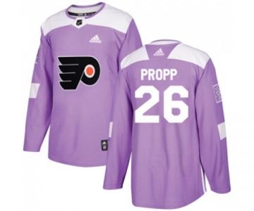 Youth Adidas Philadelphia Flyers #26 Brian Propp Authentic Purple Fights Cancer Practice NHL Jersey