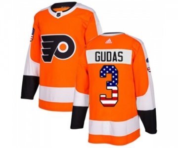 Youth Adidas Philadelphia Flyers #3 Radko Gudas Authentic Orange USA Flag Fashion NHL Jersey