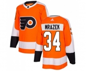 Youth Adidas Philadelphia Flyers #34 Petr Mrazek Authentic Orange Home NHL Jersey