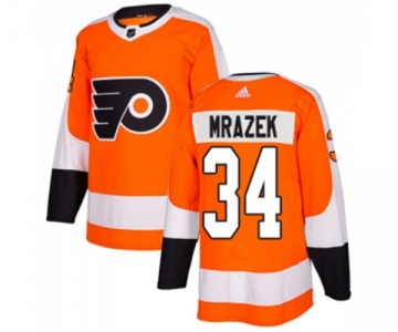 Youth Adidas Philadelphia Flyers #34 Petr Mrazek Authentic Orange Home NHL Jersey