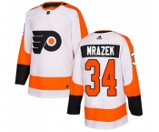 Youth Adidas Philadelphia Flyers #34 Petr Mrazek Authentic White Away NHL Jersey