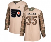 Youth Adidas Philadelphia Flyers #35 Dustin Tokarski Authentic Camo Veterans Day Practice NHL Jersey