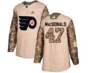 Youth Adidas Philadelphia Flyers #47 Andrew MacDonald Authentic Camo Veterans Day Practice NHL Jersey