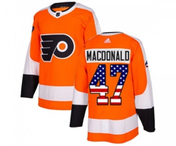 Youth Adidas Philadelphia Flyers #47 Andrew MacDonald Authentic Orange USA Flag Fashion NHL Jersey