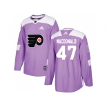 Youth Adidas Philadelphia Flyers #47 Andrew MacDonald Purple Authentic Fights Cancer Stitched NHL Jersey