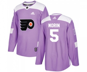 Youth Adidas Philadelphia Flyers #5 Samuel Morin Authentic Purple Fights Cancer Practice NHL Jersey