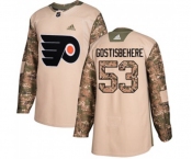 Youth Adidas Philadelphia Flyers #53 Shayne Gostisbehere Authentic Camo Veterans Day Practice NHL Jersey