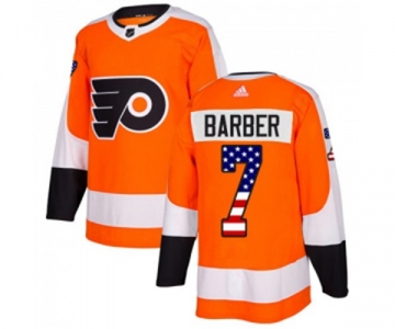 Youth Adidas Philadelphia Flyers #7 Bill Barber Authentic Orange USA Flag Fashion NHL Jersey