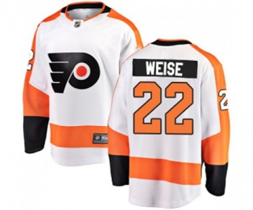 Youth Philadelphia Flyers #22 Dale Weise Fanatics Branded White Away Breakaway NHL Jersey