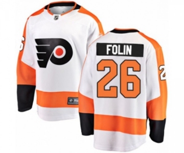 Youth Philadelphia Flyers #26 Christian Folin Fanatics Branded White Away Breakaway NHL Jersey