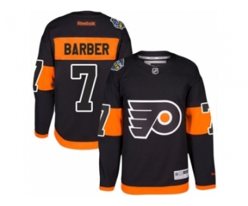 Youth Reebok Philadelphia Flyers #7 Bill Barber Authentic Black 2017 Stadium Series NHL Jersey