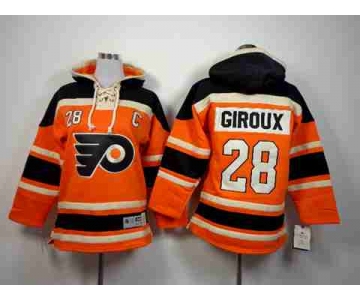 youth nhl jerseys philadelphia flyers #28 giroux orange[pullover hooded sweatshirt patch C]