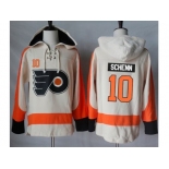 Men's Philadelphia Flyers #10 Brayden Schenn Cream Sawyer Hooded Sweatshirt Stitched NHL Jersey