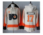 Men's Philadelphia Flyers #17 Wayne Simmonds Cream Sawyer Hooded Sweatshirt Stitched NHL Jersey